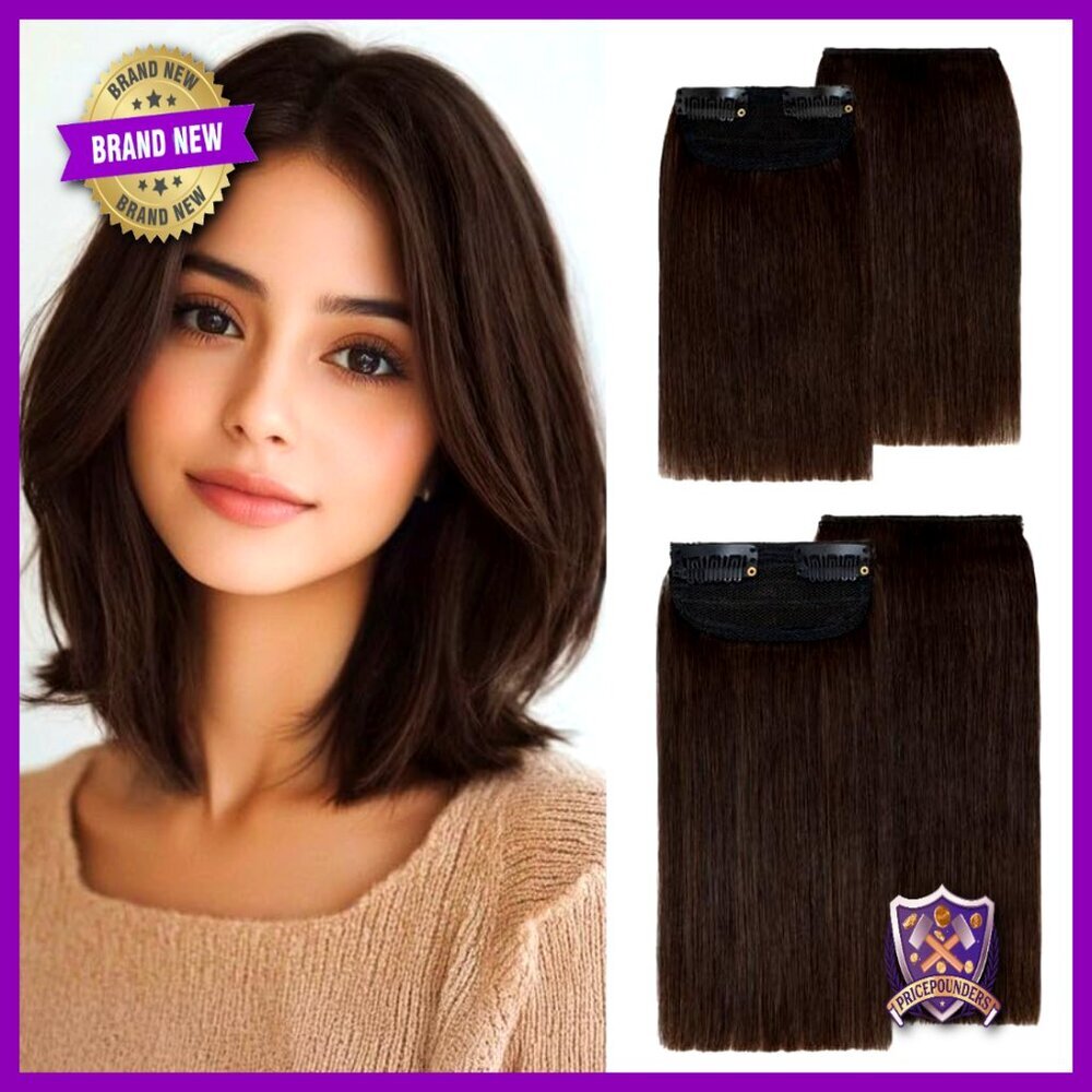 Clip In Short Hair Extensions 100% Remy Human Hair Invisible Volume Boost